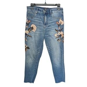 Abercrombie Simone High Rise Ankle Jeans 28 6S Embroidered‎ Boho Chic Festival